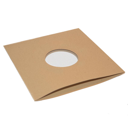 12" braune Polybags (gefütterte Papierinnenhülle) 70 g/m²  Kraftpack mit Mittelsichtlöchern unbedruckt