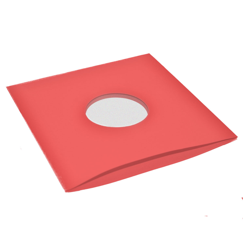 12 rote Polybags (gefütterte Papierinnenhülle) 80 g/m² mit Mittelsichtlöchern unbedruckt